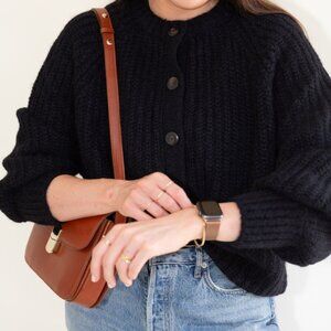 Sezane Emile Cardigan, Black, Size Small